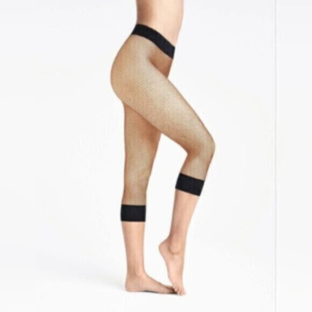 Wolford Studio Fishnet Capri Tights Black Whimsy